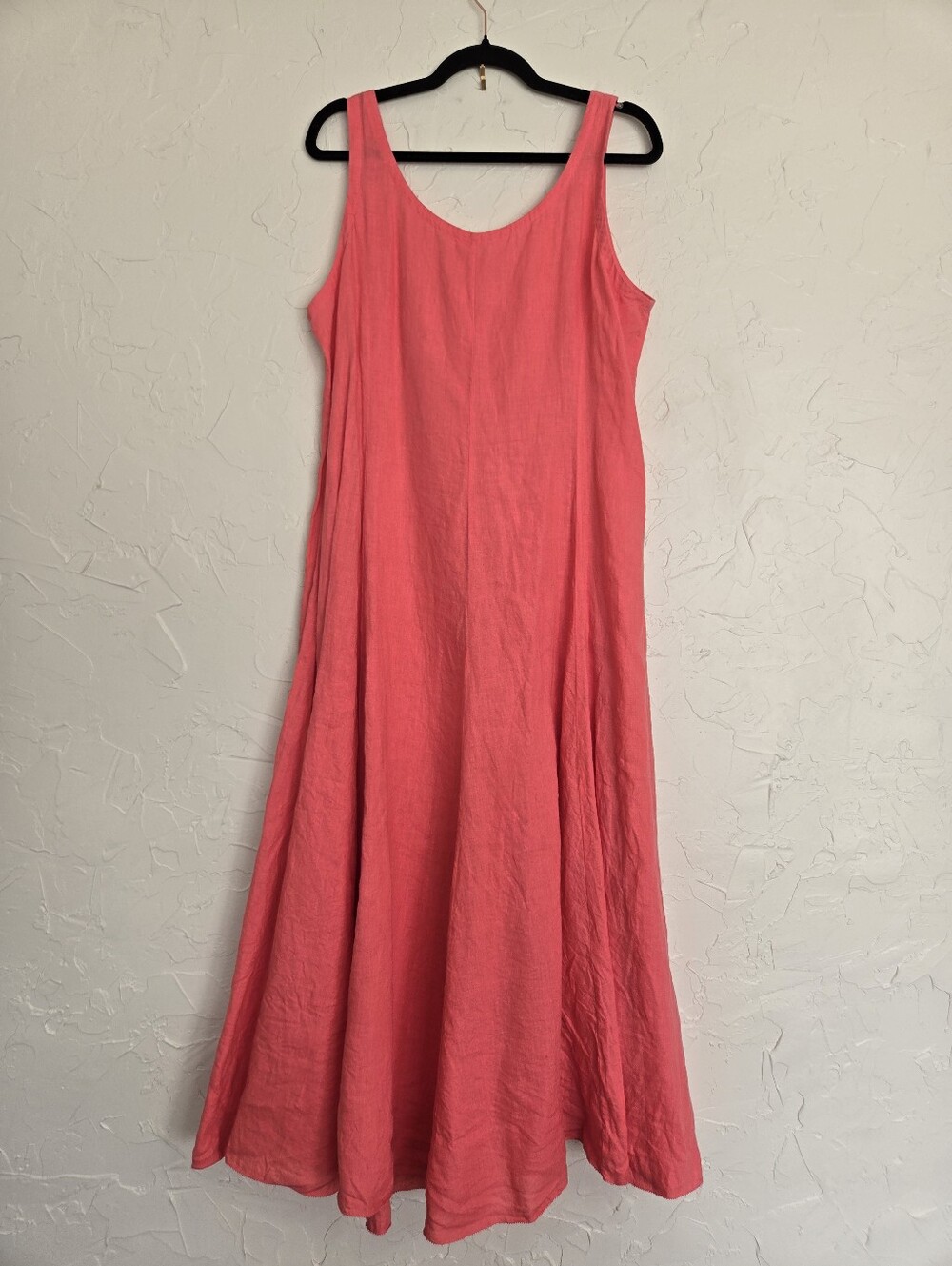 Eileen Fisher Irish Linen Coral Cinchable Dress, L - Picture 6 of 13